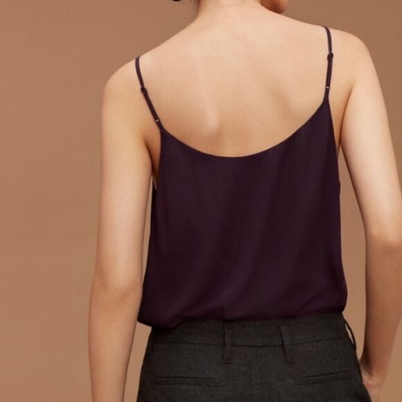 Aritzia Babaton Everly Camisole Size S Plum Purple V-Neck Spaghetti Strap Fairy - Picture 2 of 16